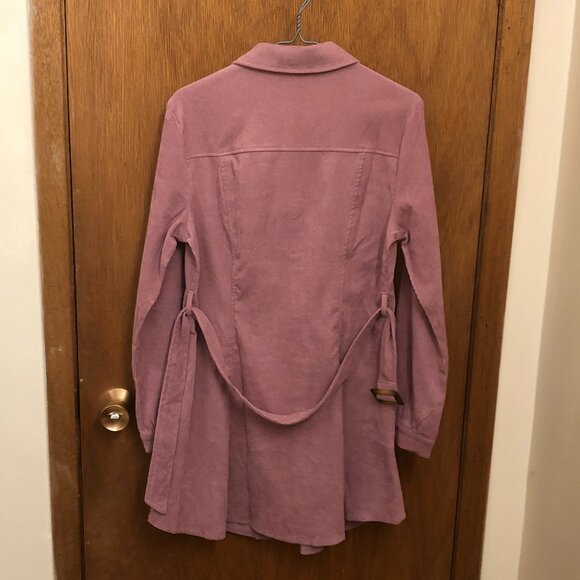 Allegra K - Pink - Corduroy - long sleeve - shirt dress - Size S - belt included - Picture 5 of 9